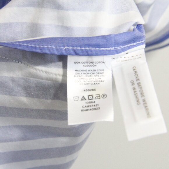 Loft Striped Shirt Dress Medium NEW Women Button Front Cotton Puff Sleeve - Picture 9 of 9